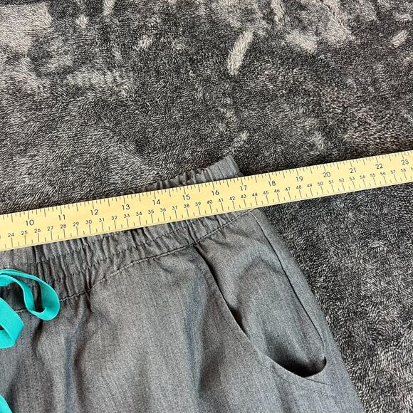 Figs Gray Joggers with Teal Drawstrings - Picture 5 of 9